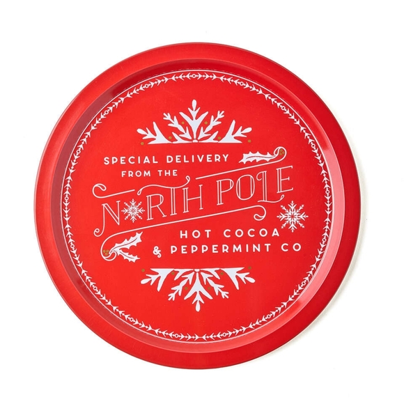 13" Christmas North Pole Cookie Tray by Place & Time ( 4 Trays) ships same day. - Picture 1 of 2